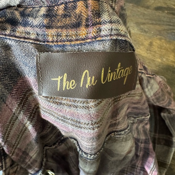 Nu Vintage Plaid Shirt EUC size Large Soft Flannel Distressed - Picture 6 of 6